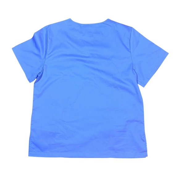Bordova Unisex Scrub Top Size Large | CARE 365 Logo | Blue Medical Uniform - Picture 2 of 11